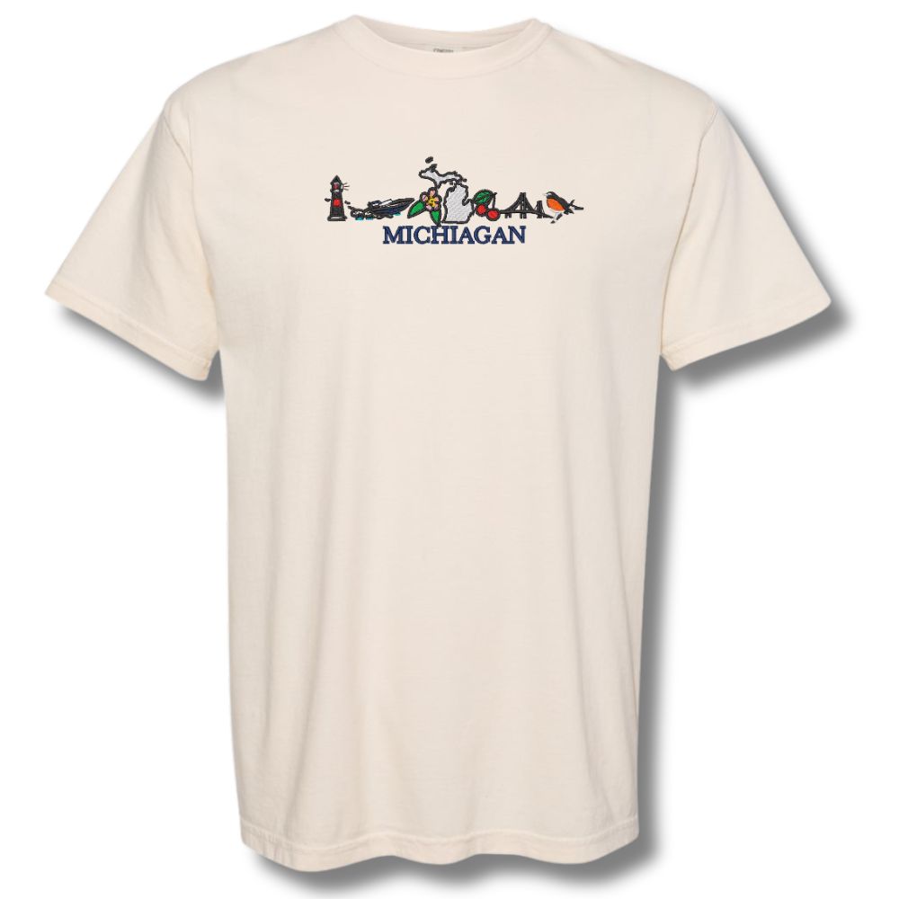 Michigan Icons Embroidered T-Shirt
