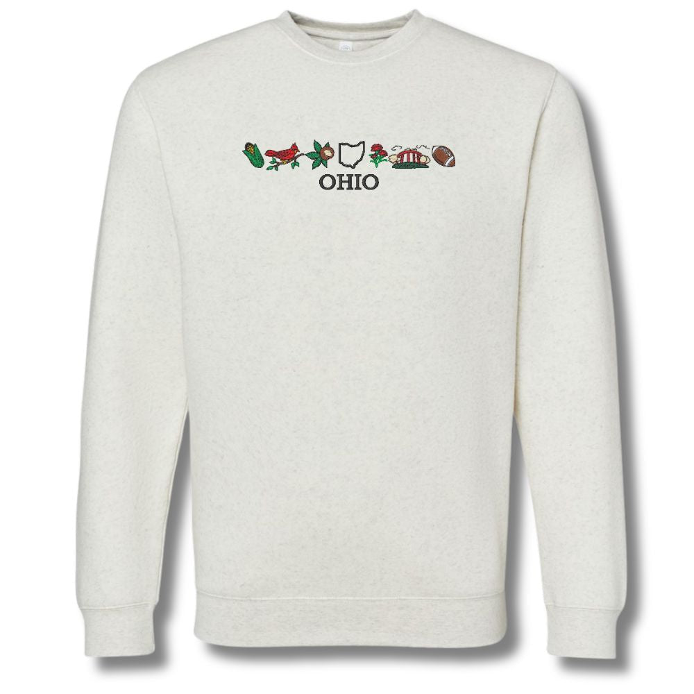 Ohio Icons Embroidered Crewneck Sweatshirt