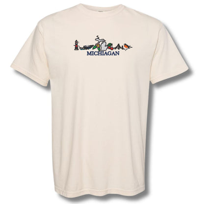 Michigan Icons Embroidered T-Shirt
