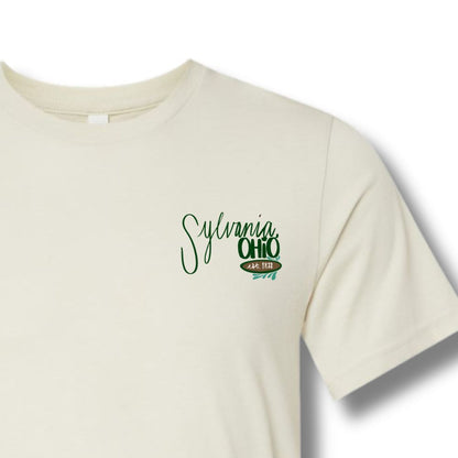 green sylvania logo on a tshirt